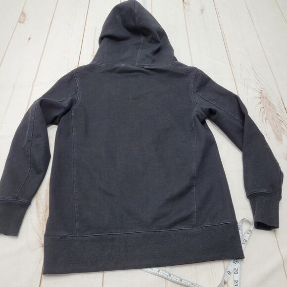 ESNTLS black embroidered heavyweight cotton hoodie sweatshirt - Picture 7 of 9